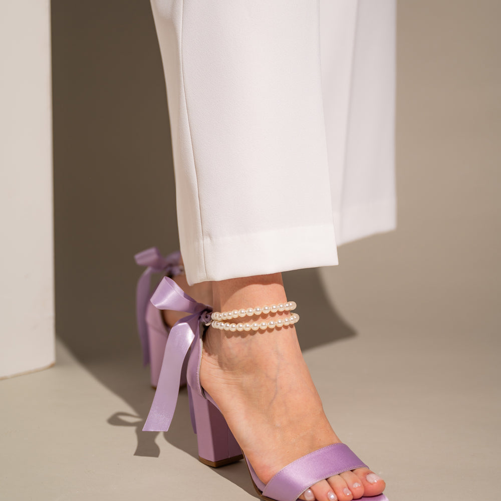 
                  
                    Lilac Satin Wedding Shoes, Pearls in Satin
                  
                