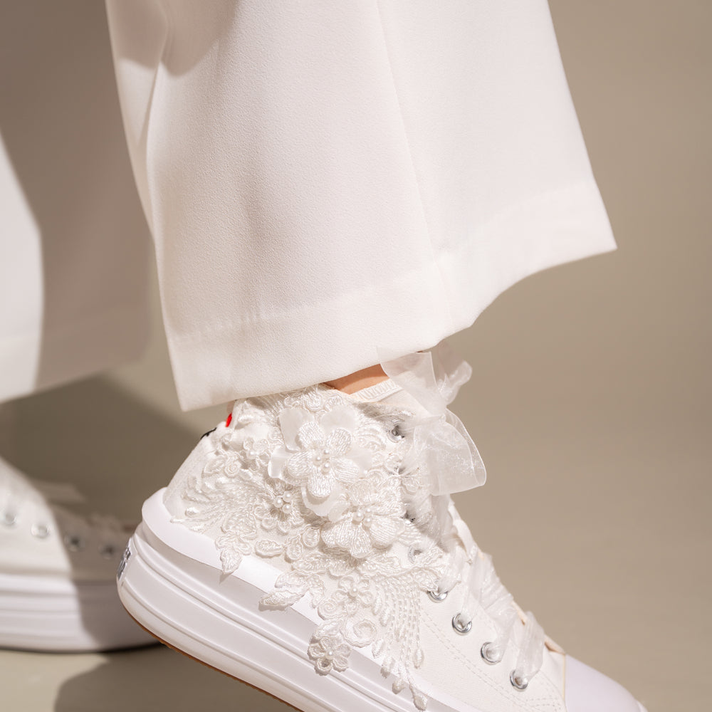 
                  
                    White Wedding Sneakers with Flowers, Ever After Sneakers
                  
                