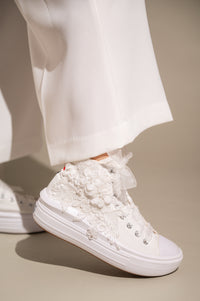 White Wedding Sneakers with Flowers, Ever After Sneakers