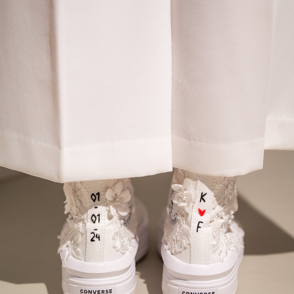 
                  
                    White Wedding Sneakers with Flowers, Ever After Sneakers
                  
                