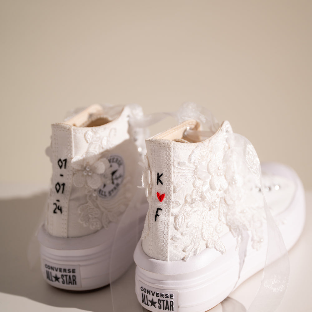 
                  
                    White Wedding Sneakers with Flowers, Ever After Sneakers
                  
                