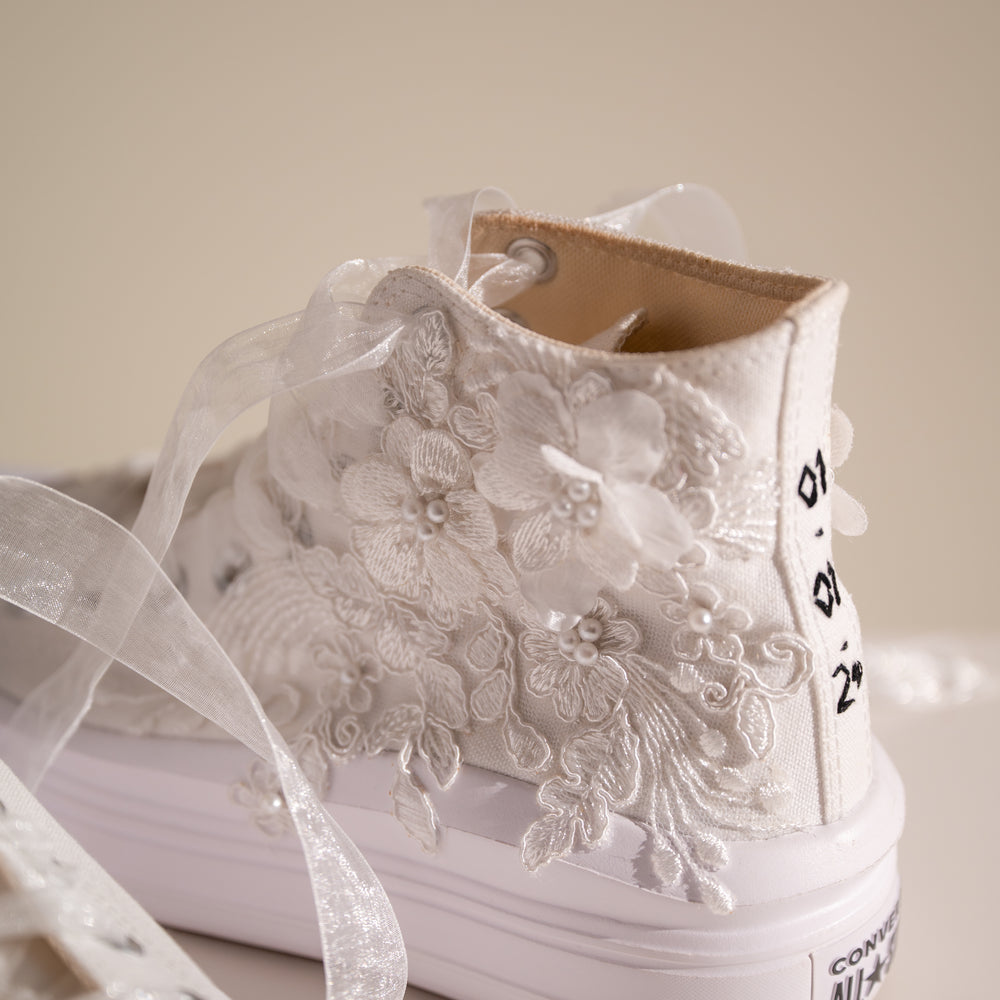 
                  
                    White Wedding Sneakers with Flowers, Ever After Sneakers
                  
                