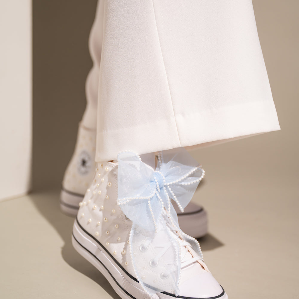 
                  
                    Something blue Wedding Sneakers with Organza Bow, Fairy Tale Converse
                  
                