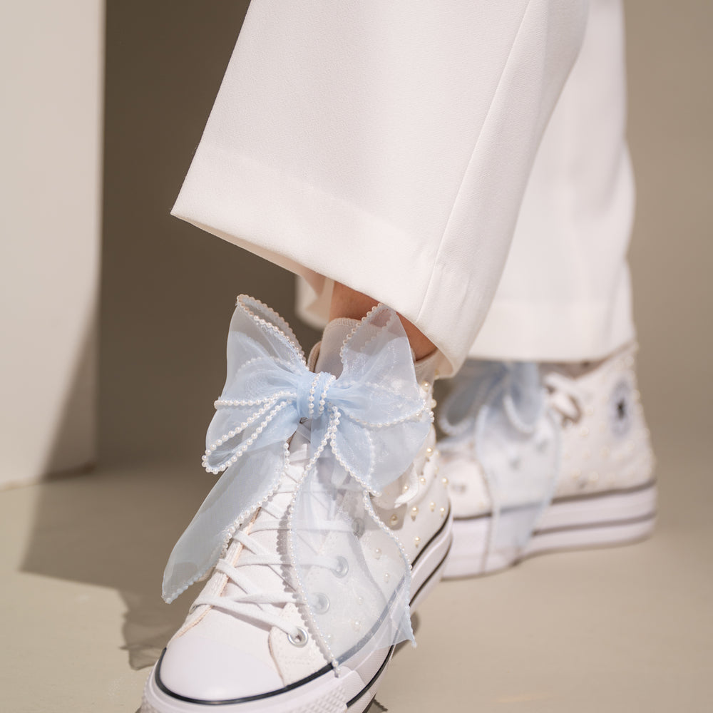 
                  
                    Something blue Wedding Sneakers with Organza Bow, Fairy Tale Converse
                  
                