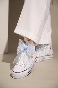 Something blue Wedding Sneakers with Organza Bow, Fairy Tale Converse