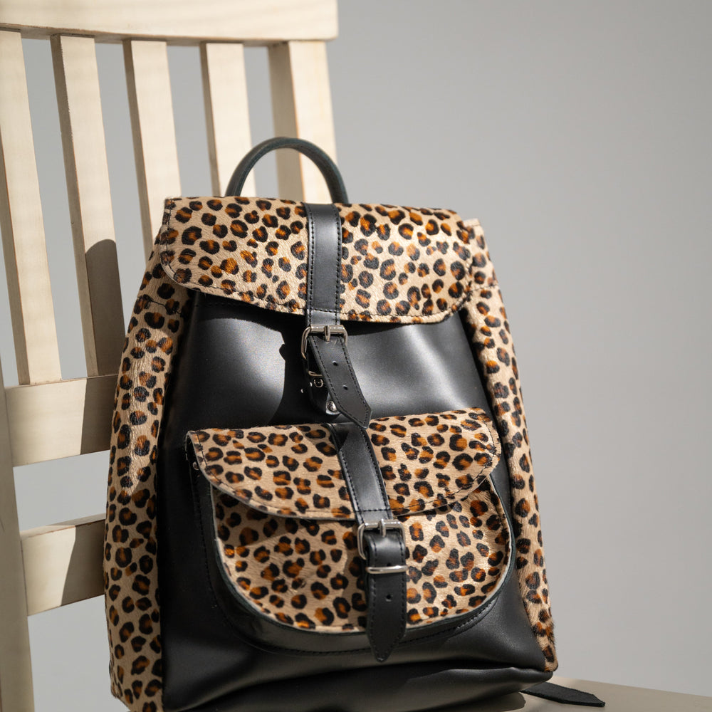 leopard print backpack