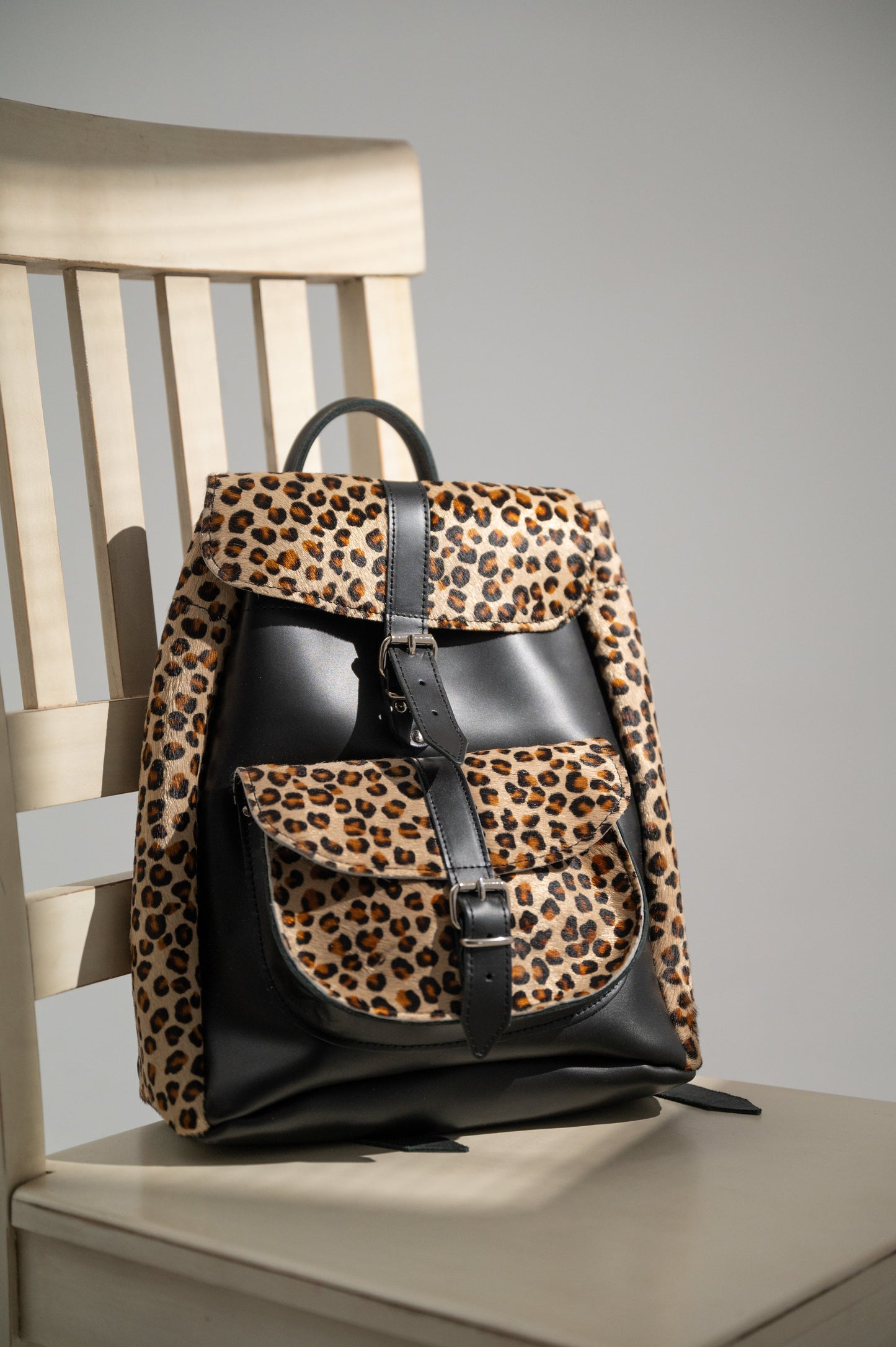 leopard print backpack