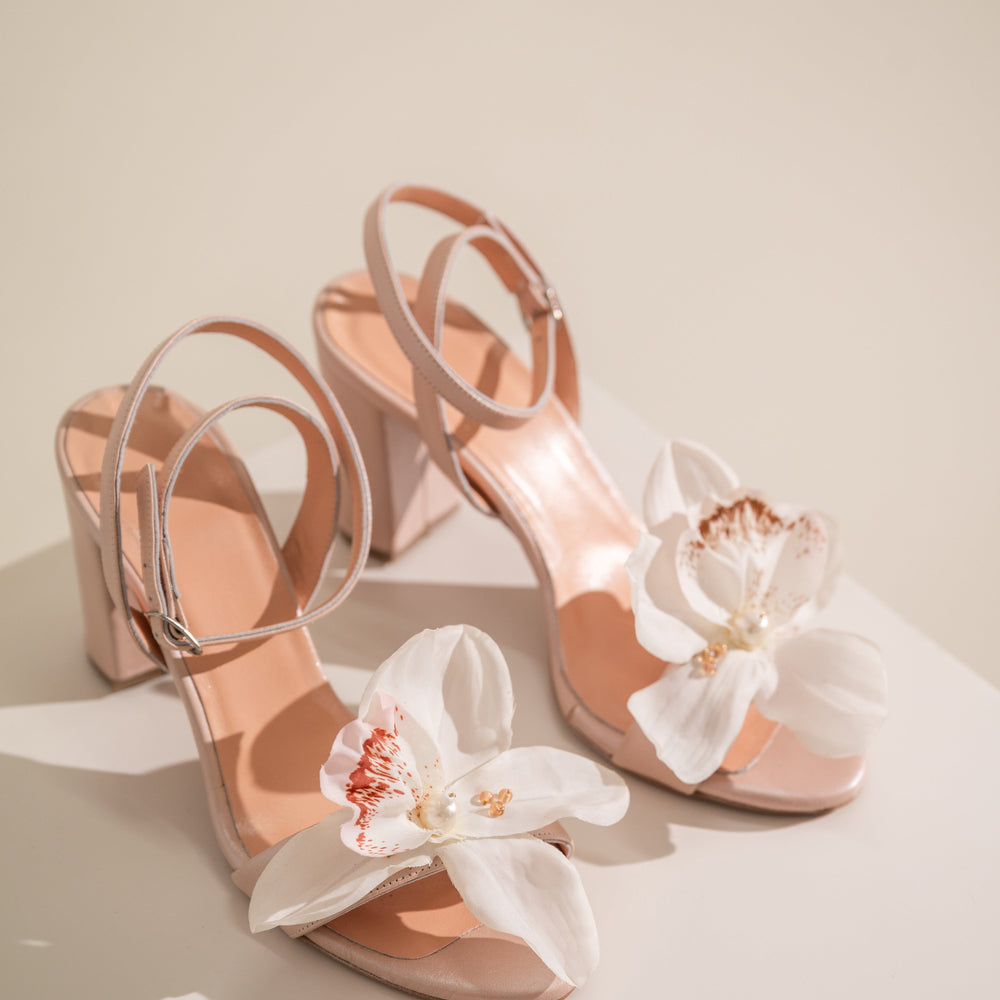 Nude Flower Heels, Orchid