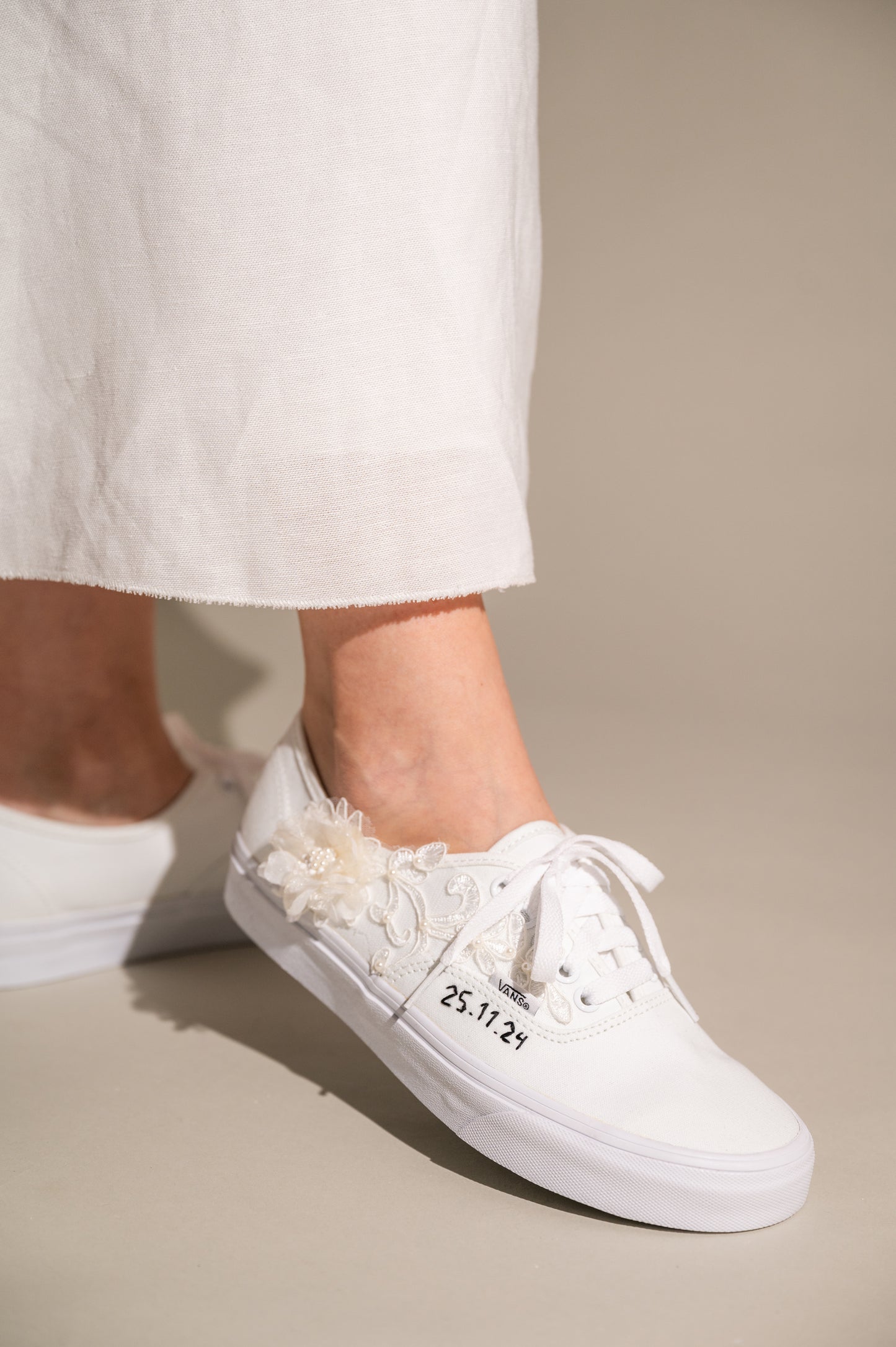 Vans Wedding Trainers White Lace Vans Wedding Trainers For Crystal