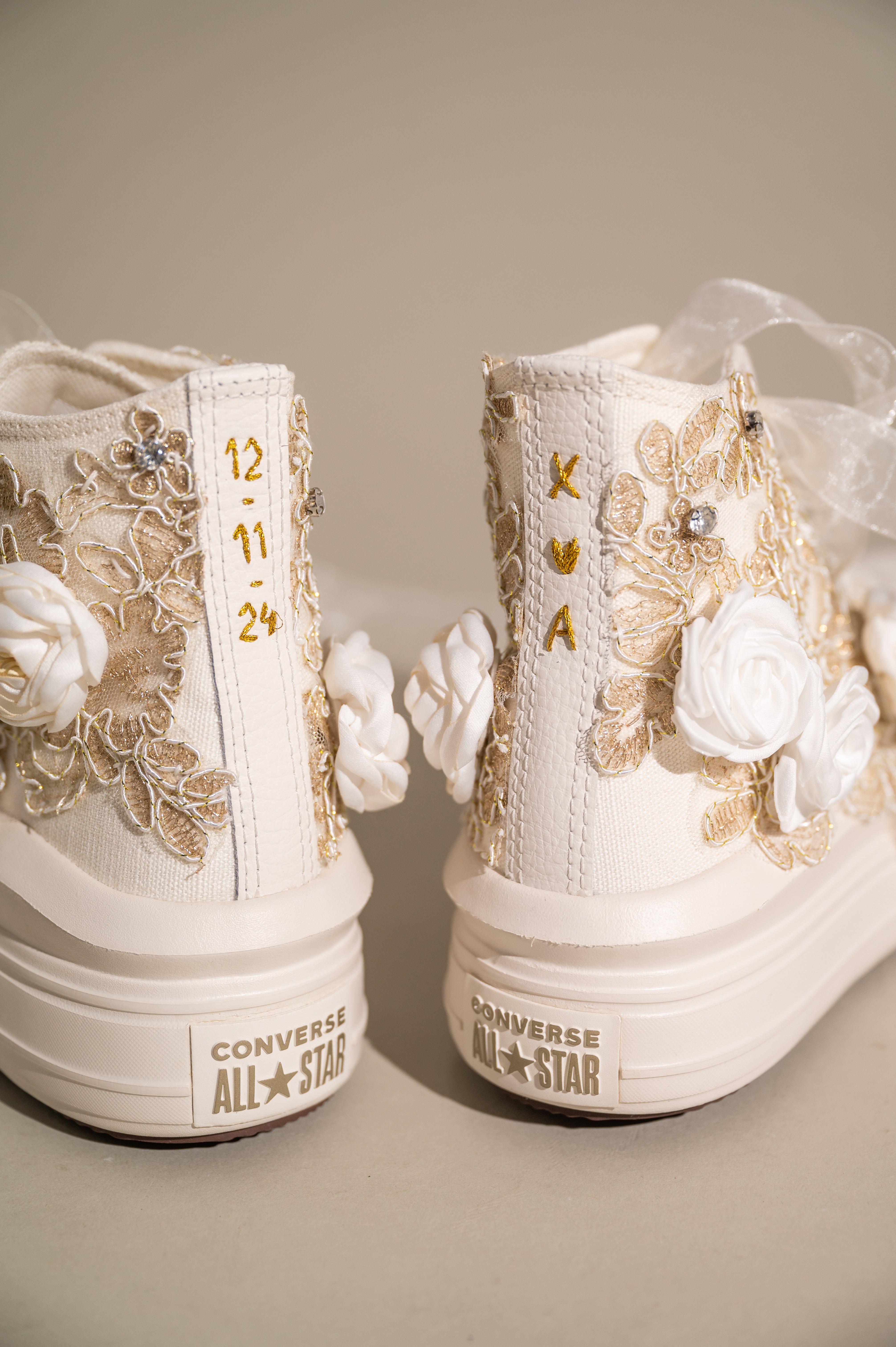 Bride All Star Converse Ivory Bridal Sneakers, Floral Dream Converse