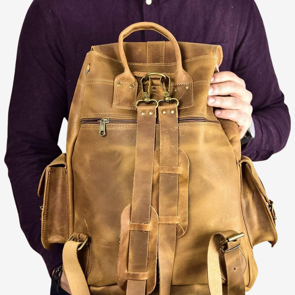 
                  
                     Large leather backpack for man
                  
                