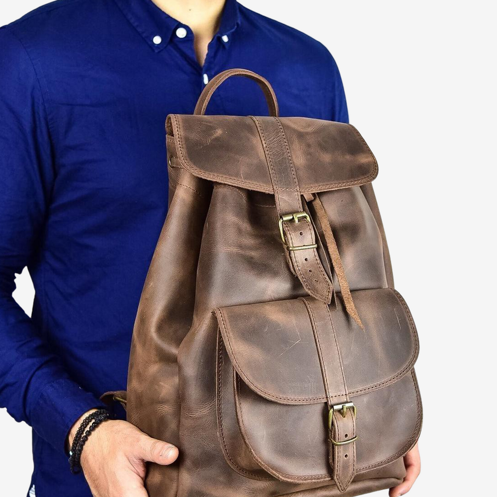 
                  
                     Large leather backpack for man
                  
                