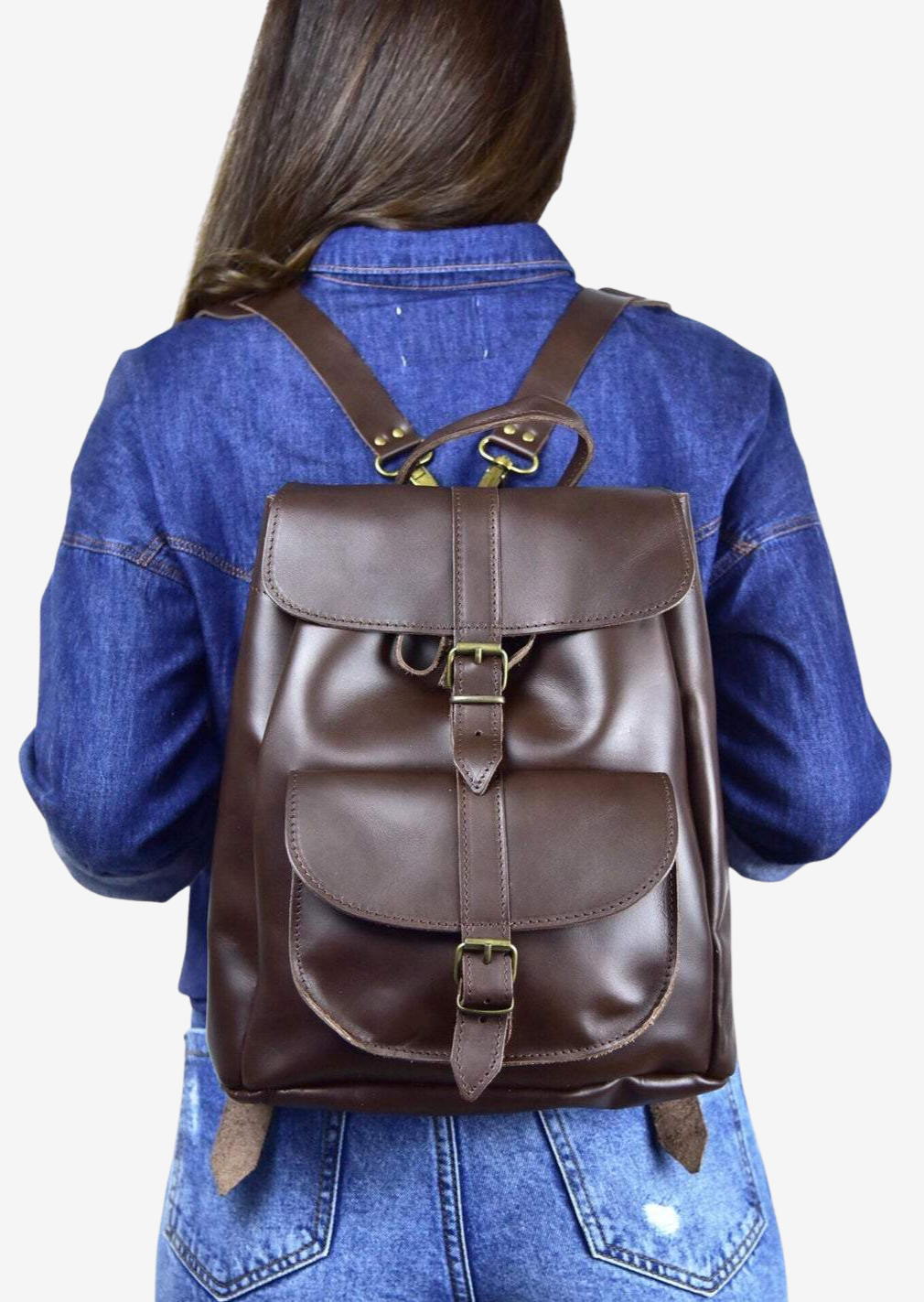 Brown Leather Backpack, Rachel – PinkyPromiseAccs