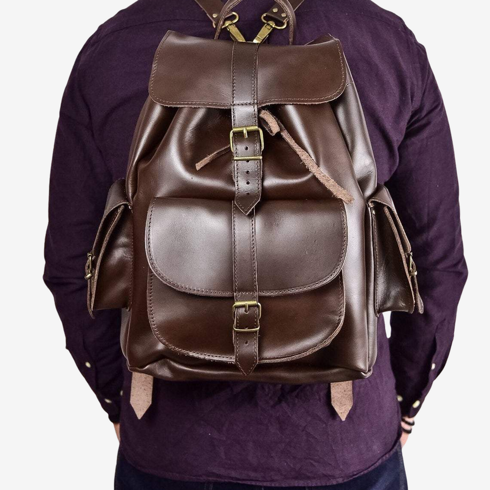 
                  
                    leather backpack
                  
                