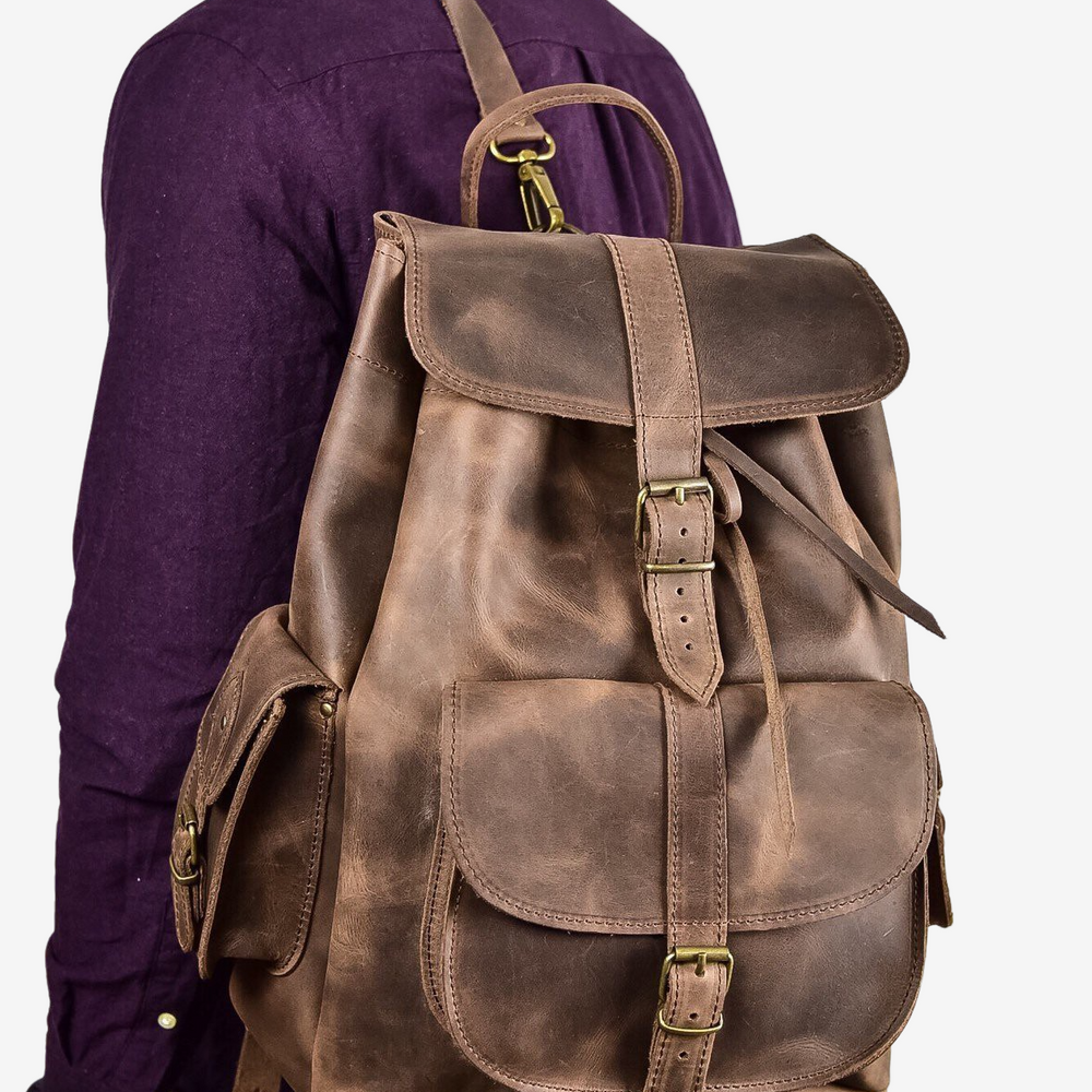 
                  
                     Large leather backpack for man
                  
                