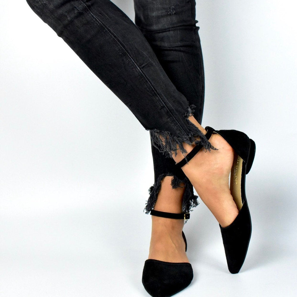 black leather shoes