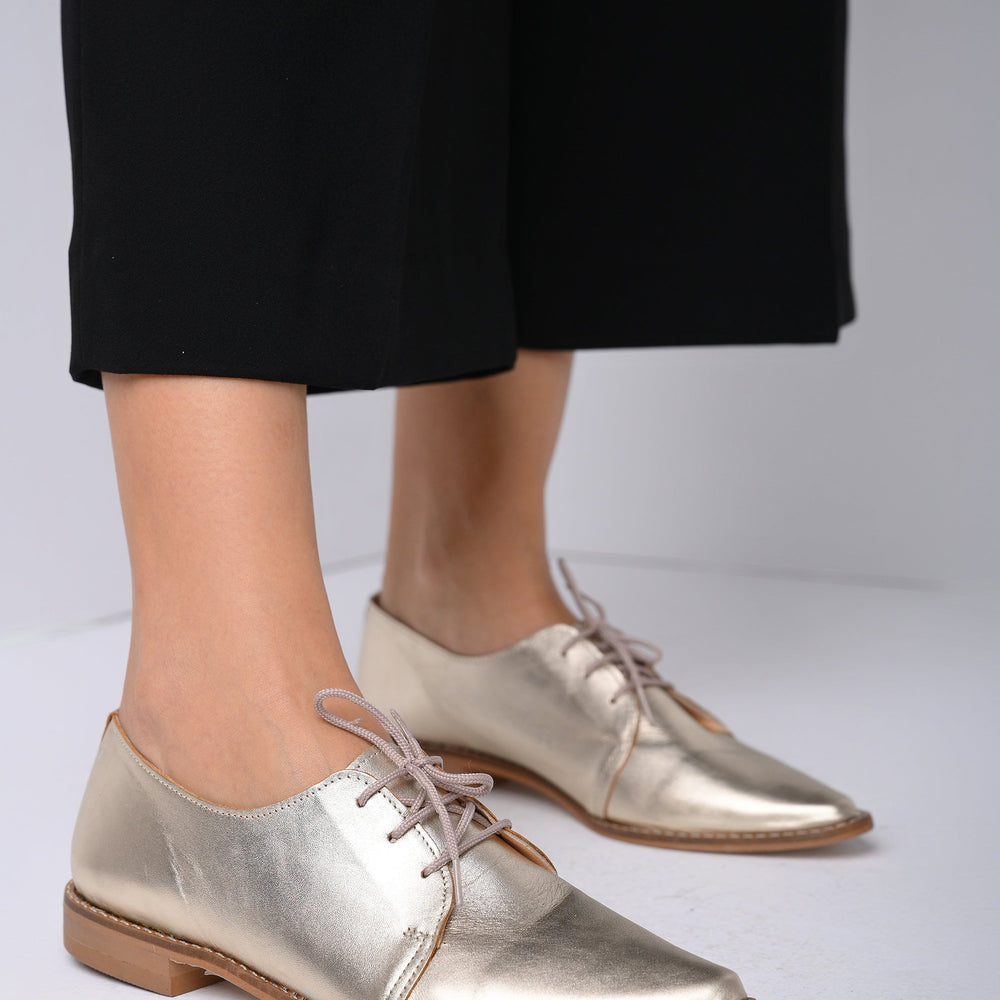 gold oxfords shoes women