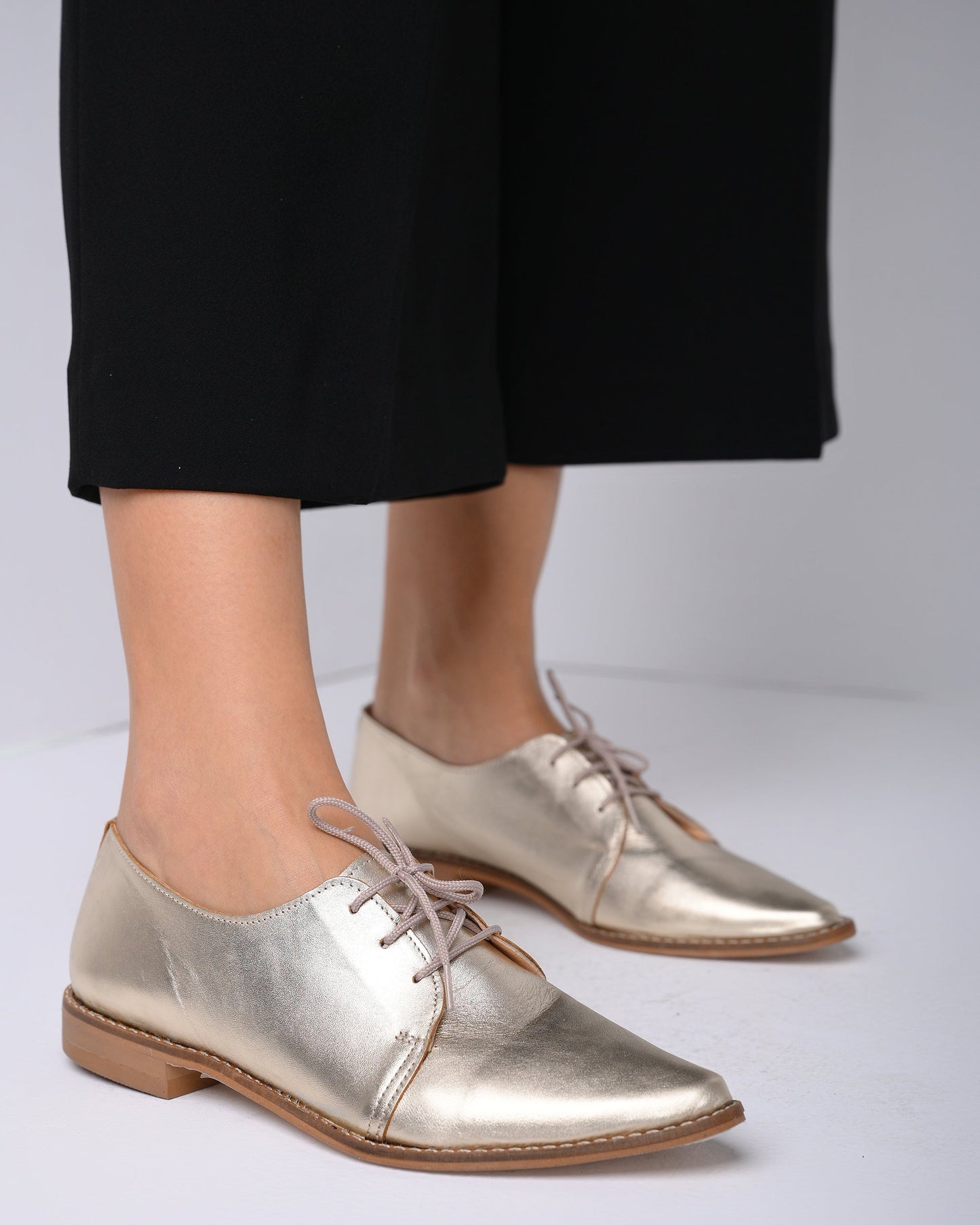 gold oxfords shoes women