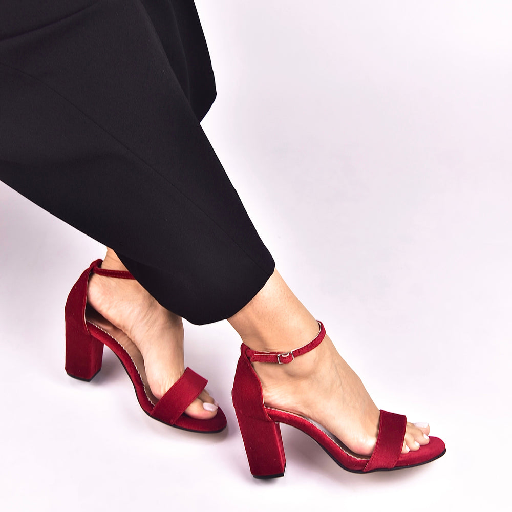 
                  
                    red velvet heels for women, βελούδινα νυφικά παπούτσια
                  
                