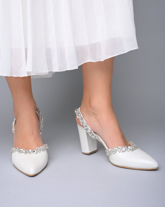 wedding shoes for bride block heel