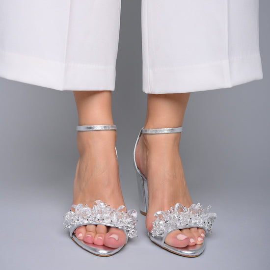 bridal shoes silver