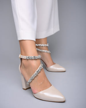 bridal shoes block heel