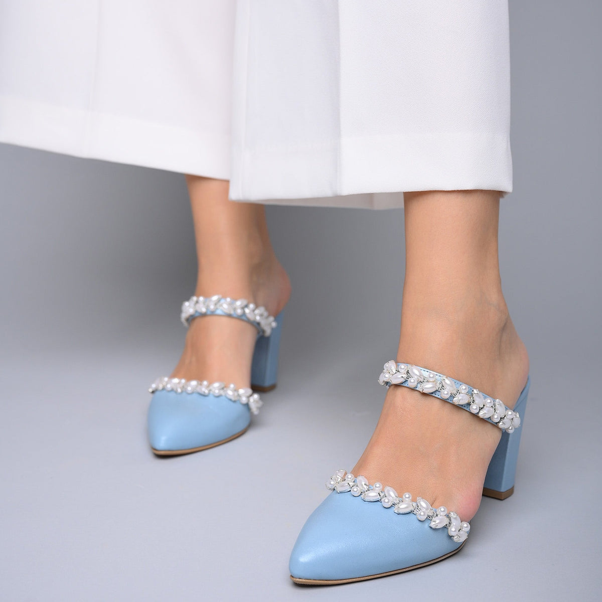 Bridal shoes blue - Chlorita – PinkyPromiseAccs