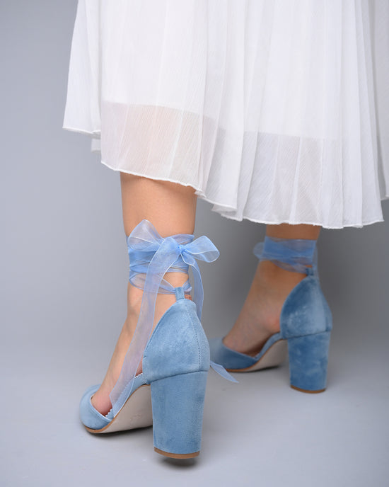 blue bridal shoes heels