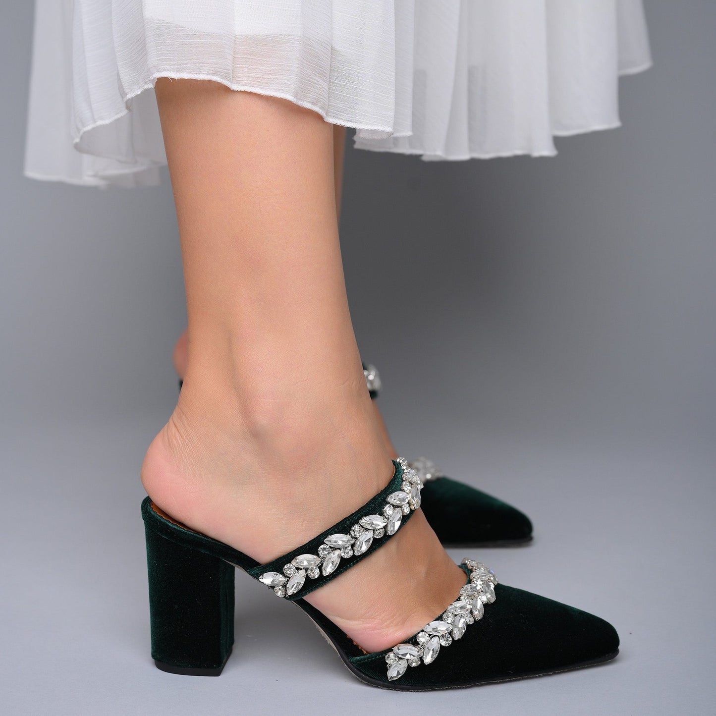 wedding shoes dark green