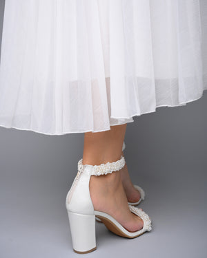 bridal shoes block heel