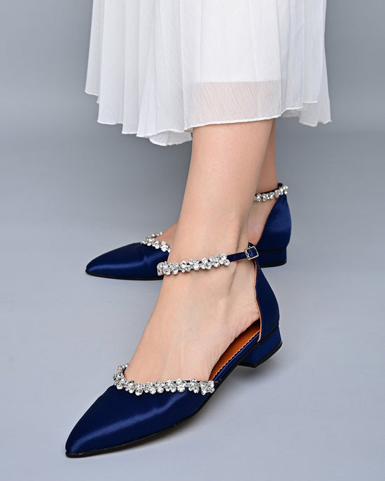 Load image into Gallery viewer, navy wedding shoes
