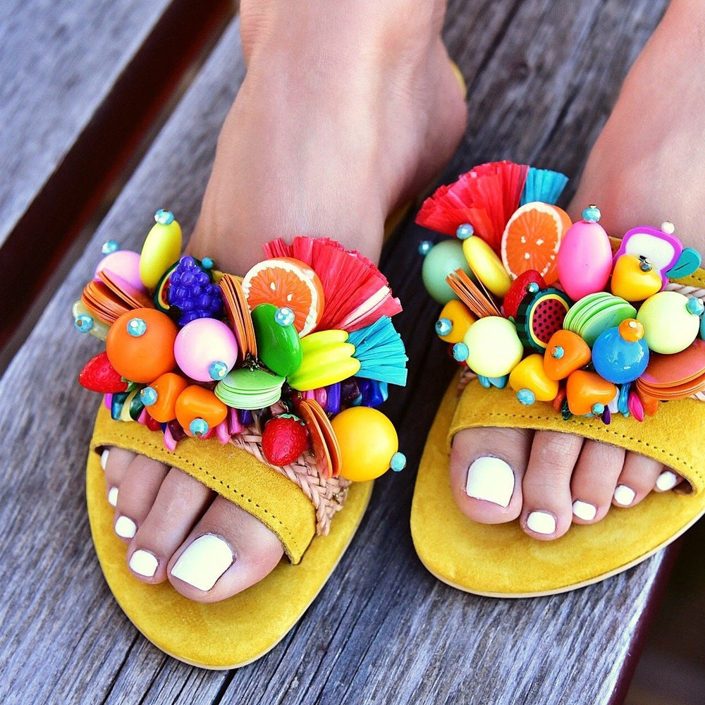 
                  
                    leather sandals, women's slide sandals
                  
                