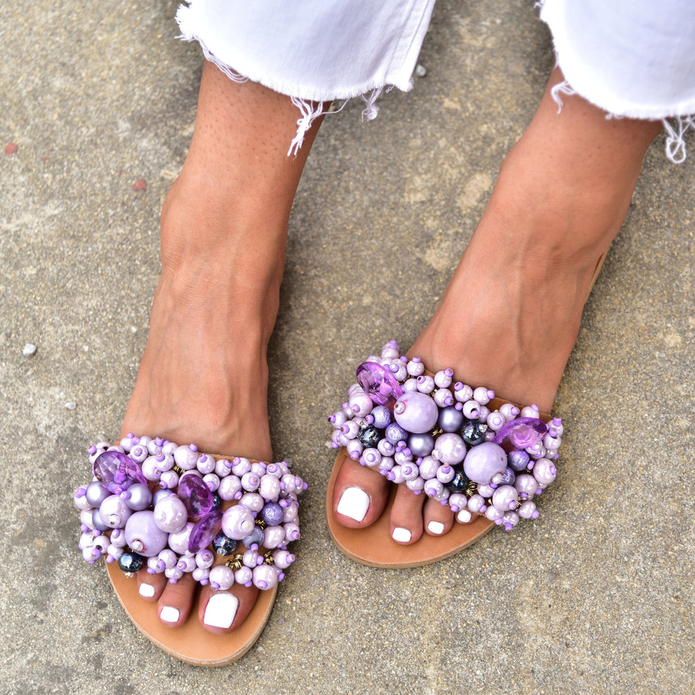 
            
                Load image into Gallery viewer, wedding sandals purple
            
        
