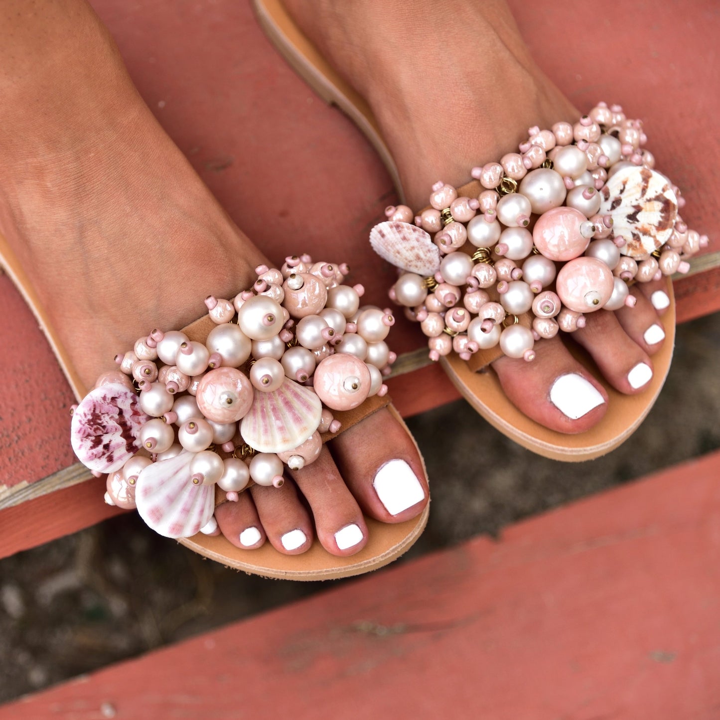 Load image into Gallery viewer, wedding sandals pink, slides sandals, slides for women
