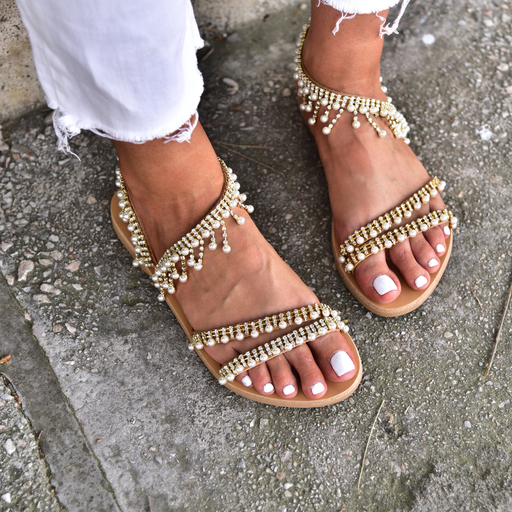 Wedding sandals for brides - Nefeli – PinkyPromiseAccs