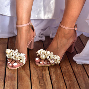 wedding sandals, shell sandals