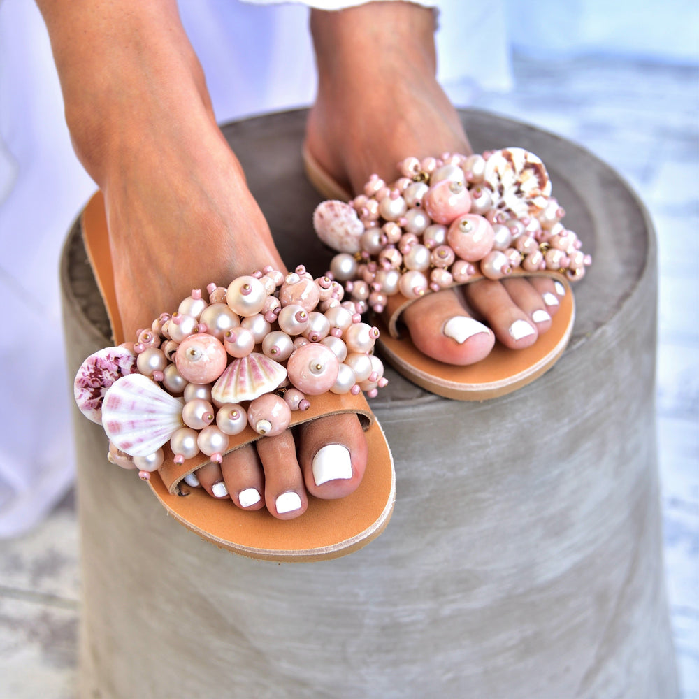 pink sandals - wedding sandals - boho sandals