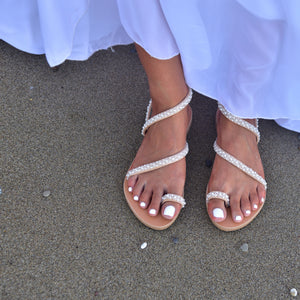 wedding shoes, bridal sandals, wedding sandals pearl