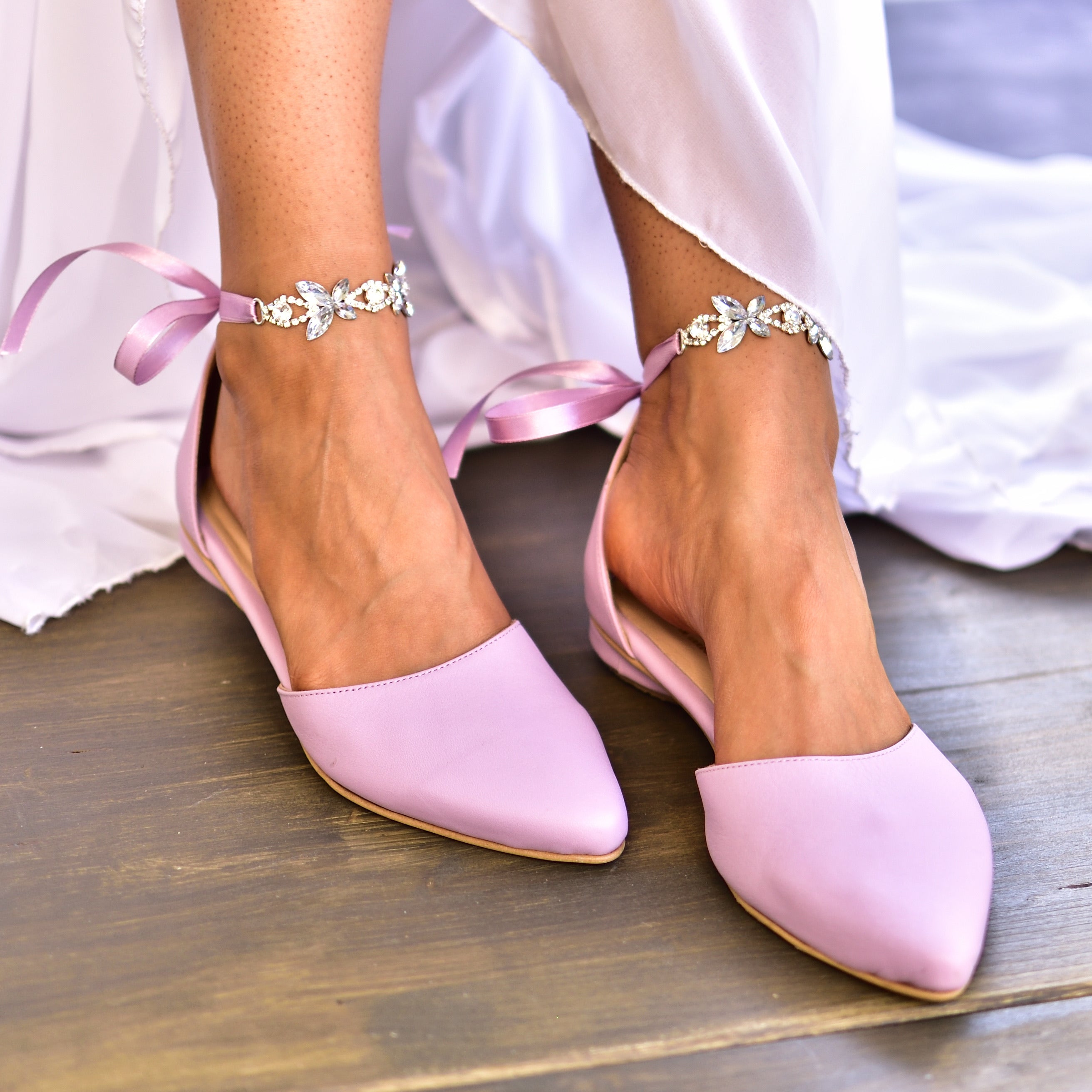 Pink flat shoes wedding hotsell