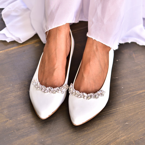 Load image into Gallery viewer, wedding leather shoes, flat wedding shoes
