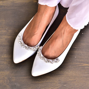 
            
                Φόρτωση εικόνας στο πρόγραμμα προβολής Gallery,  White Wedding Shoes, Pointed Toe Shoes
            
        