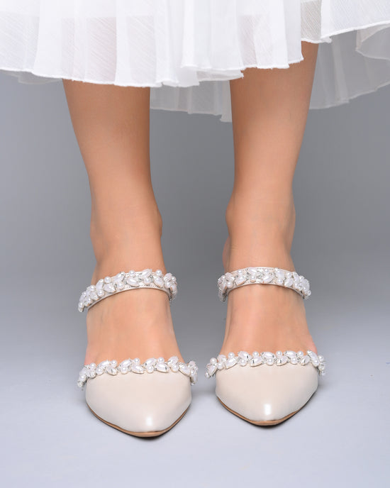 Load image into Gallery viewer, wedding shoes for bride block heel
