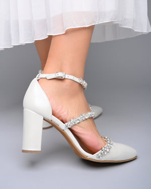 Megan - Chunky Heel Triple Strap Mary Jane Shoes
