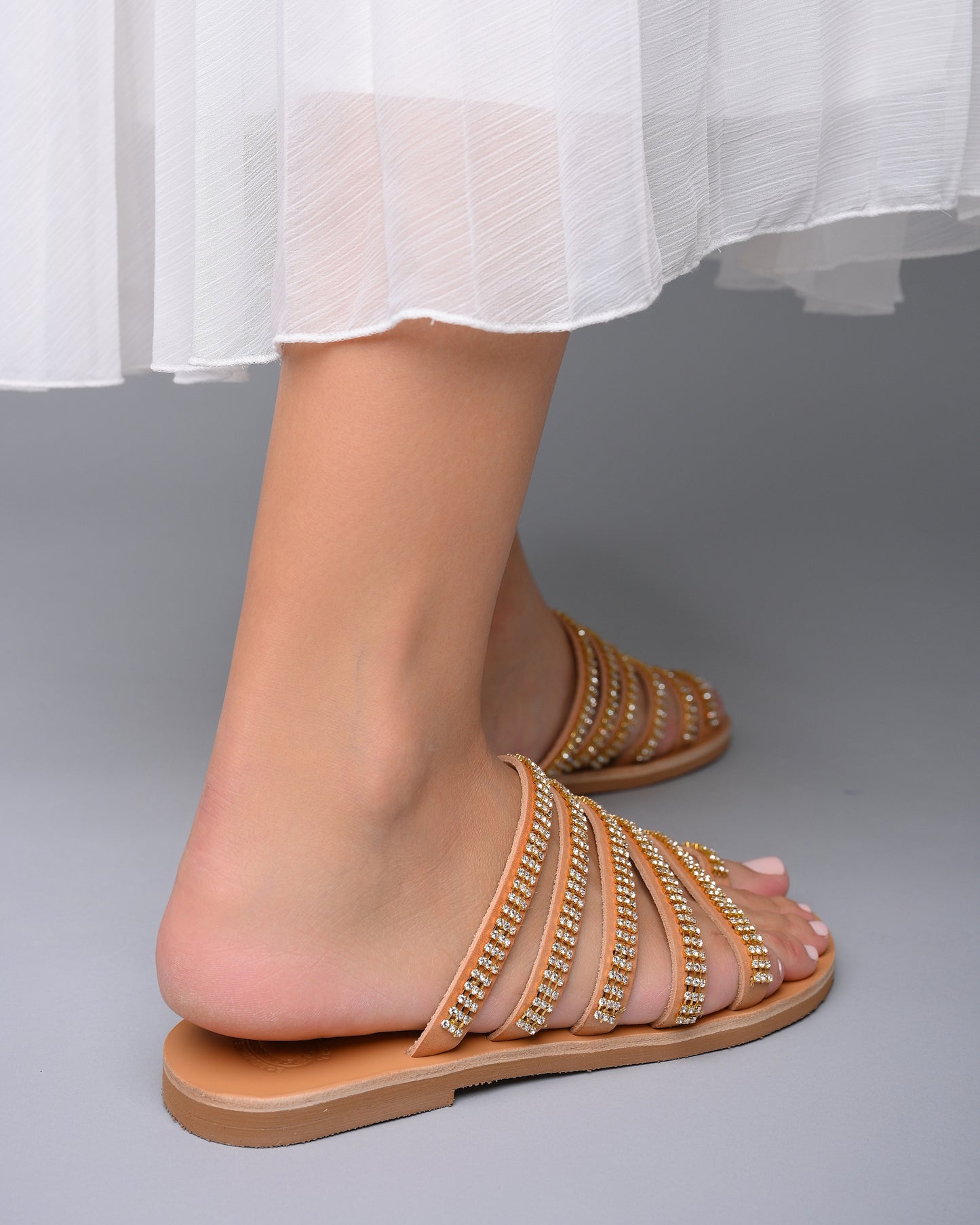 Load image into Gallery viewer, bridal sandals flat 
